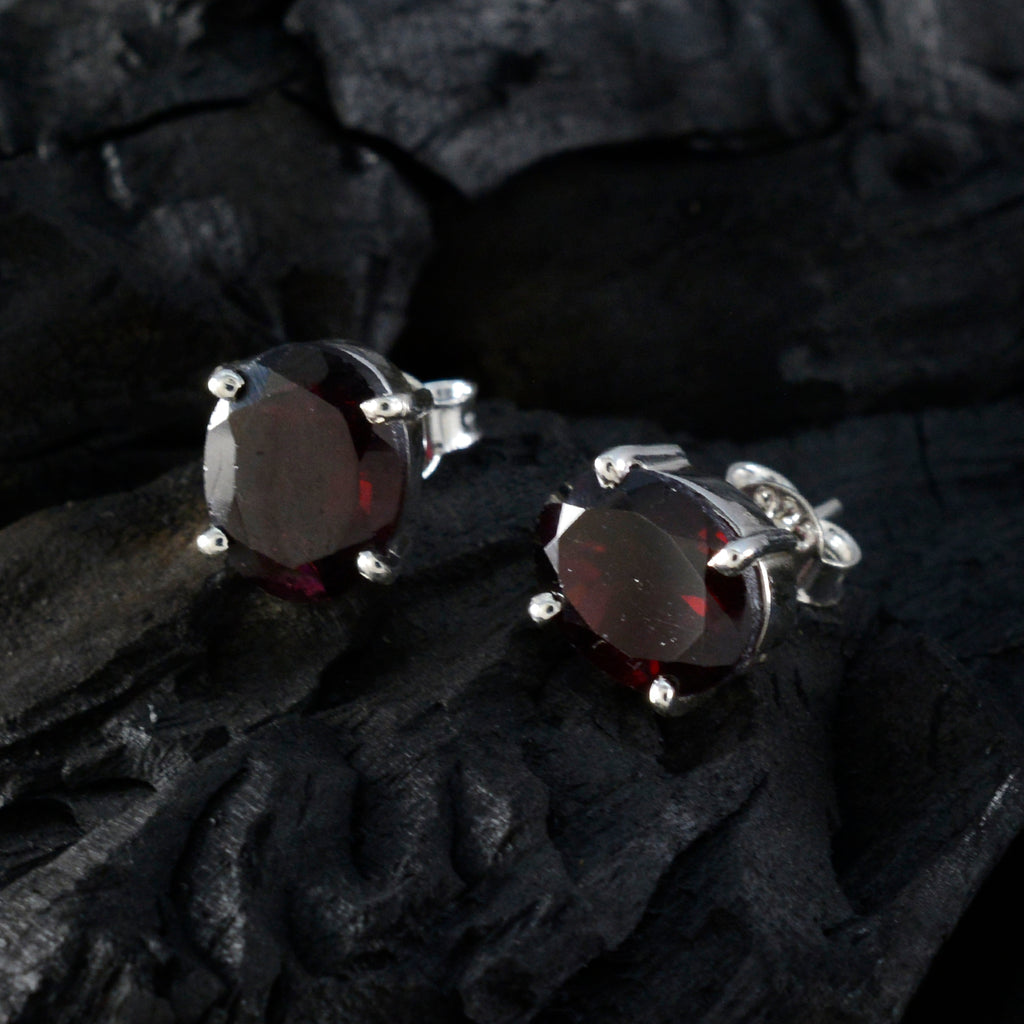 Garnet-American-Milagros-Solitaire-Stud-Red-Sterling-Silver-Earring