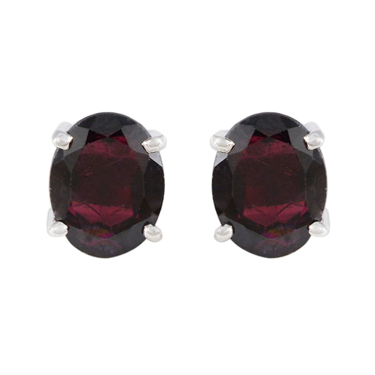Garnet-American-Milagros-Solitaire-Stud-Red-Sterling-Silver-Earring