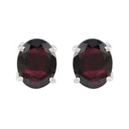 Garnet-American-Milagros-Solitaire-Stud-Red-Sterling-Silver-Earring