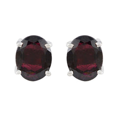 Garnet-American-Milagros-Solitaire-Stud-Red-Sterling-Silver-Earring