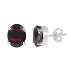 Garnet-American-Milagros-Solitaire-Stud-Red-Sterling-Silver-Earring