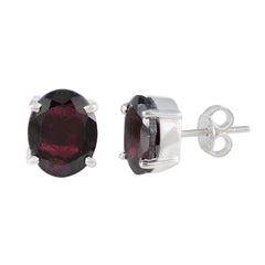 Garnet-American-Milagros-Solitaire-Stud-Red-Sterling-Silver-Earring
