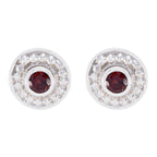 Garnet-Mexican-Emi-Solitaire-Stud-Red-92.5-Silver-Earring