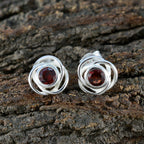 Garnet-American-Micaelaa-Solitaire-Stud-Red-92.5-Silver-Earring