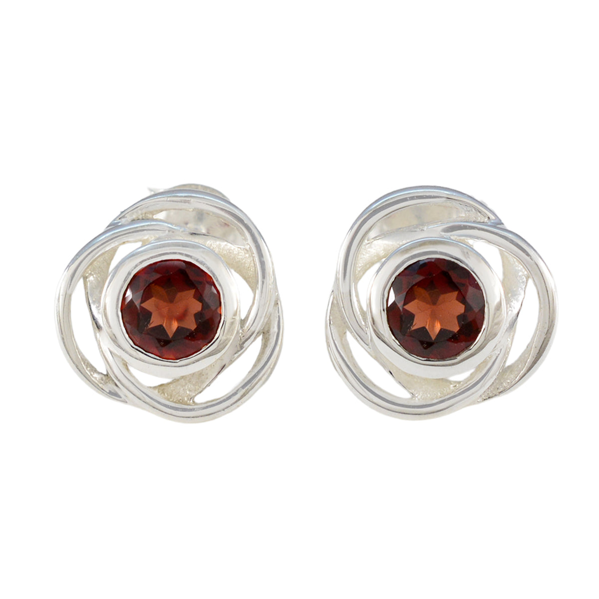 Garnet-American-Micaelaa-Solitaire-Stud-Red-92.5-Silver-Earring