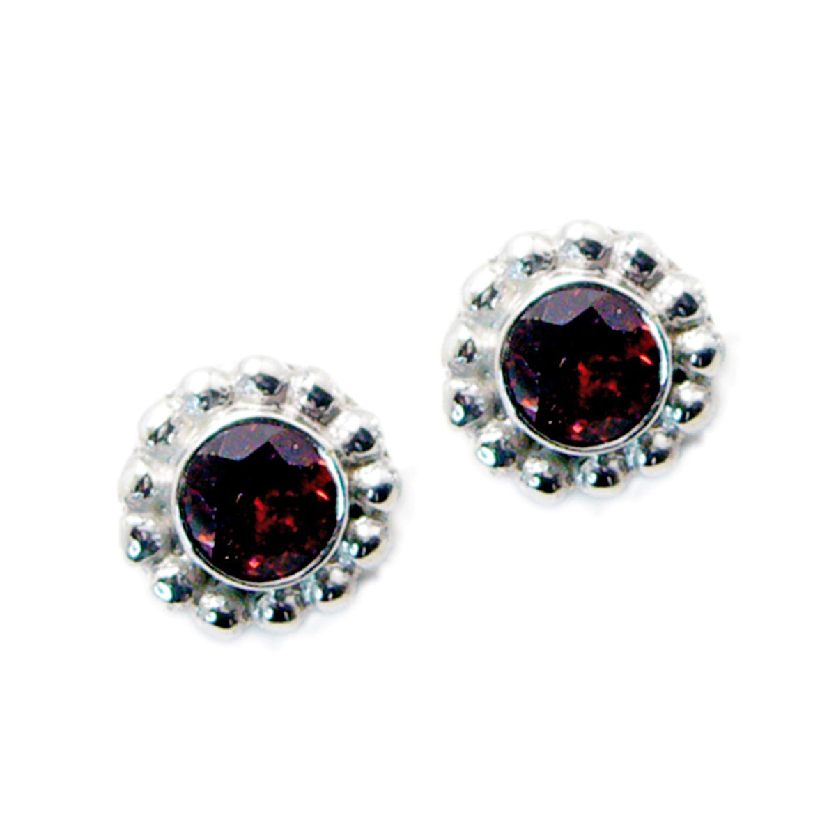 Garnet-Spanish-Ha-eun-Solitaire-Stud-Red-Silver-Earring