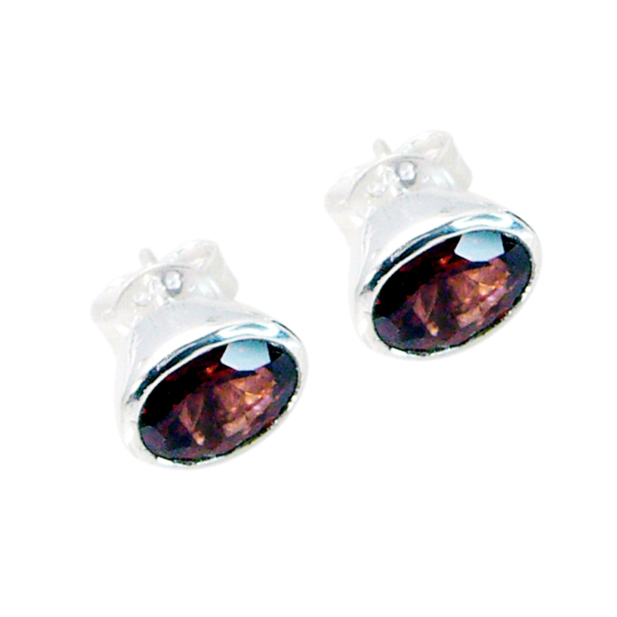 Garnet-Latin-American-Hana-Solitaire-Stud-Red-925-Silver-Earring