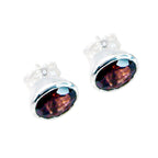 Garnet-Latin-American-Hana-Solitaire-Stud-Red-925-Silver-Earring