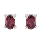 Garnet-Mexican-Bianca-Solitaire-Stud-Red-925-Sterling-Silver-Earring