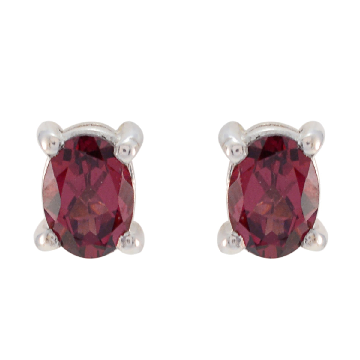 Garnet-Mexican-Bianca-Solitaire-Stud-Red-925-Sterling-Silver-Earring