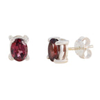 Garnet-Mexican-Bianca-Solitaire-Stud-Red-925-Sterling-Silver-Earring