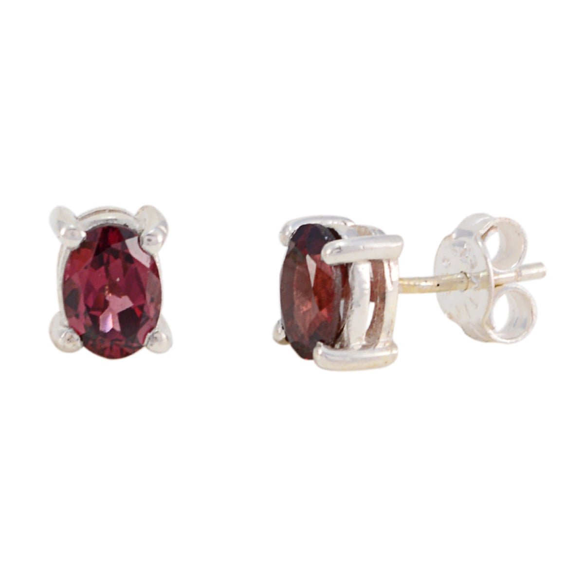 Garnet-Mexican-Bianca-Solitaire-Stud-Red-925-Sterling-Silver-Earring