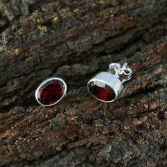 Garnet-German-Autumn-Solitaire-Stud-Red-Sterling-Silver-Earring