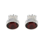 Garnet-German-Autumn-Solitaire-Stud-Red-Sterling-Silver-Earring