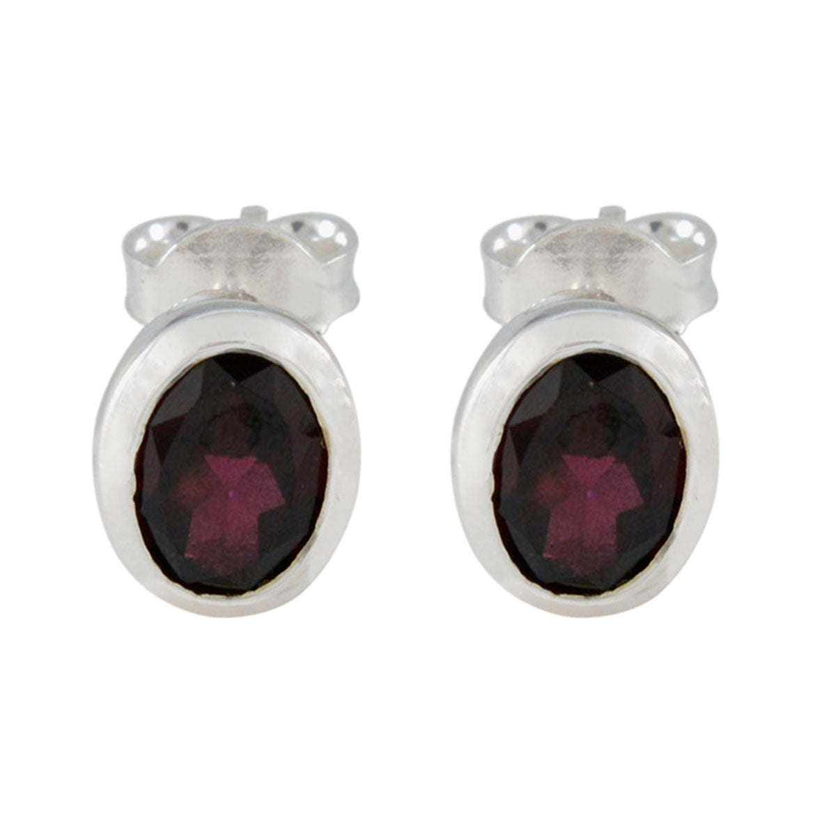 Garnet-French-Haruka-Solitaire-Stud-Red-92.5-Silver-Earring