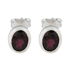 Garnet-French-Haruka-Solitaire-Stud-Red-92.5-Silver-Earring