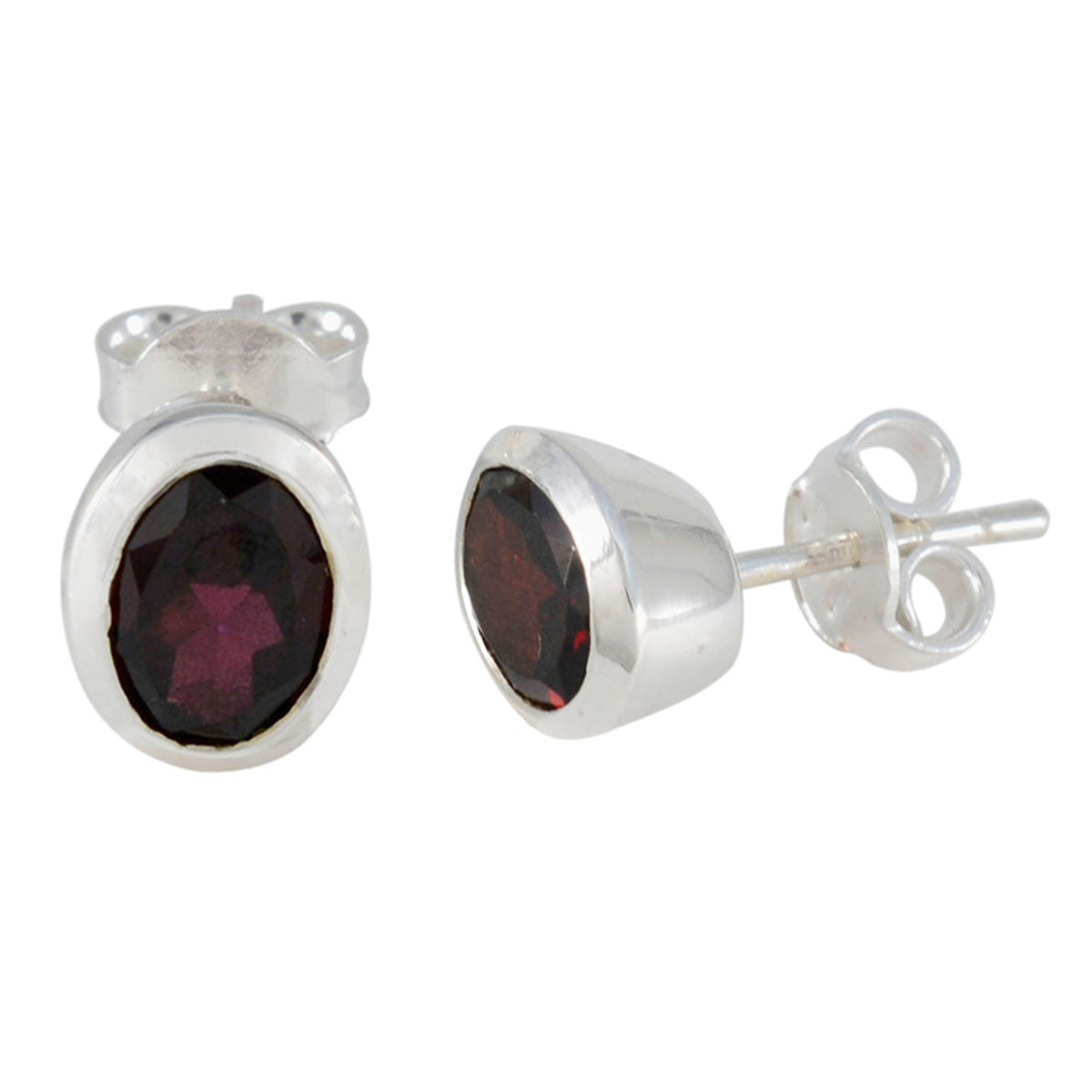 Garnet-French-Haruka-Solitaire-Stud-Red-92.5-Silver-Earring