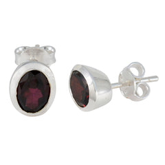 Garnet-French-Haruka-Solitaire-Stud-Red-92.5-Silver-Earring