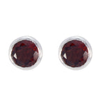 Garnet-German-Hina-Solitaire-Stud-Red-925-Sterling-Silver-Earring