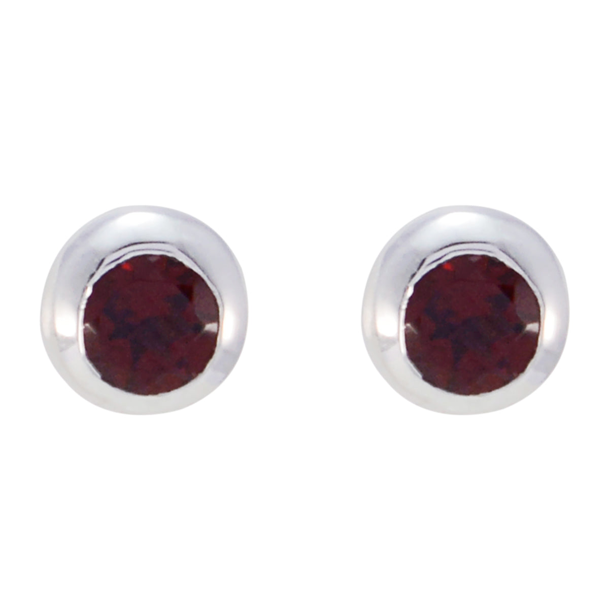 Garnet-Russian-Constanza-Solitaire-Stud-Red-925-Silver-Earring Huvudsaklig produktbild