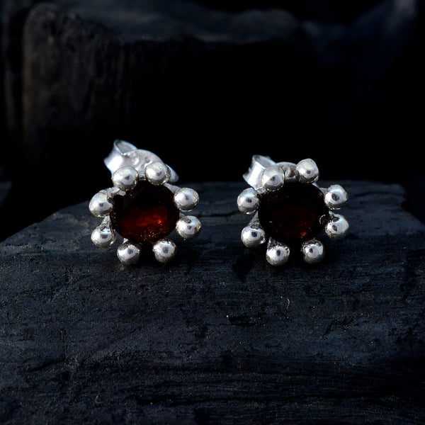Garnet-Turkish-Gabriela-Solitaire-Stud-Red-92.5-Silver-Earring