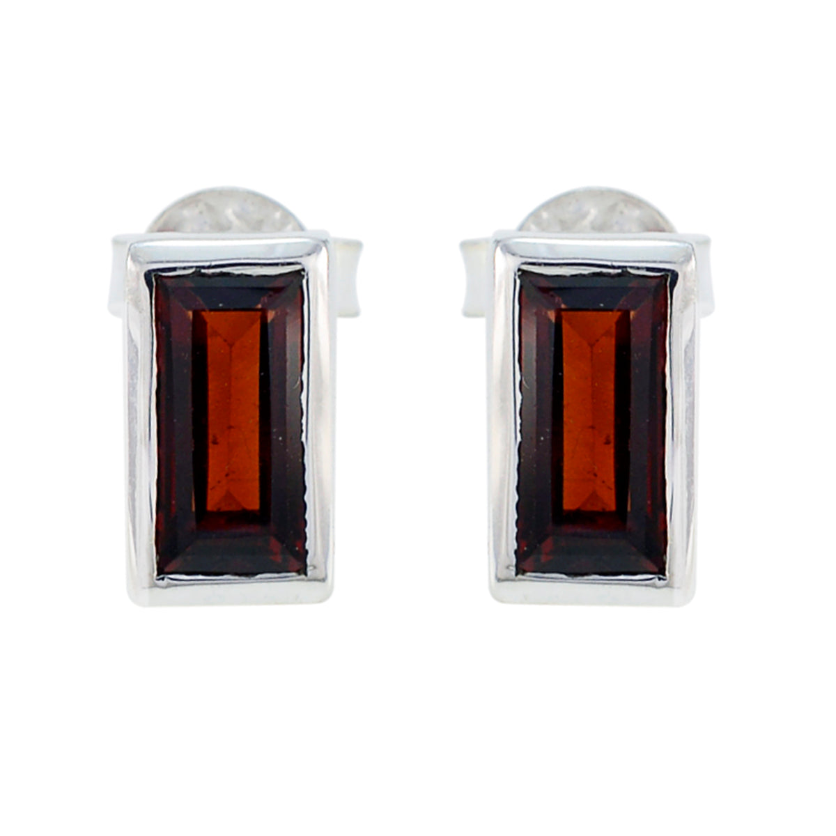 Garnet-Turkish-Greta-Solitaire-Stud-Red-925-Sterling-Silver-Earring Huvudsaklig produktbild
