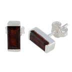 Garnet-Latin-American-Julieta-Solitaire-Stud-Red-Silver-Earring