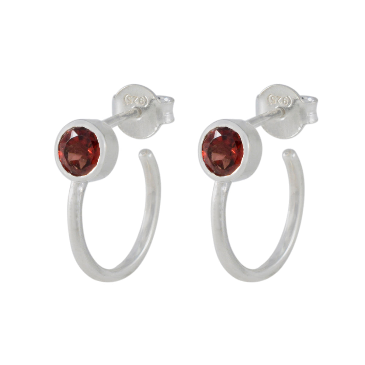 Garnet-German-Isabel-Solitaire-Stud-Red-92.5-Silver-Earring Immagine principale del prodotto