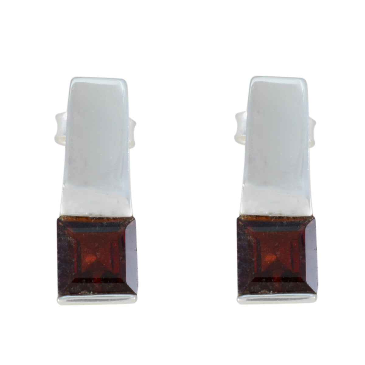 Garnet-Australian-Lea-Solitaire-Stud-Red-Sterling-Silver-Earring