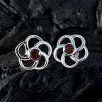 Garnet-Japanese-Mila-Solitaire-Stud-Red-925-Silver-Earring