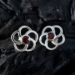 Garnet-Japanese-Mila-Solitaire-Stud-Red-925-Silver-Earring