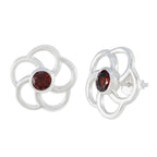 Garnet-Japanese-Mila-Solitaire-Stud-Red-925-Silver-Earring