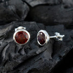 Garnet-American-Lourdes-Solitaire-Stud-Red-925-Sterling-Silver-Earring