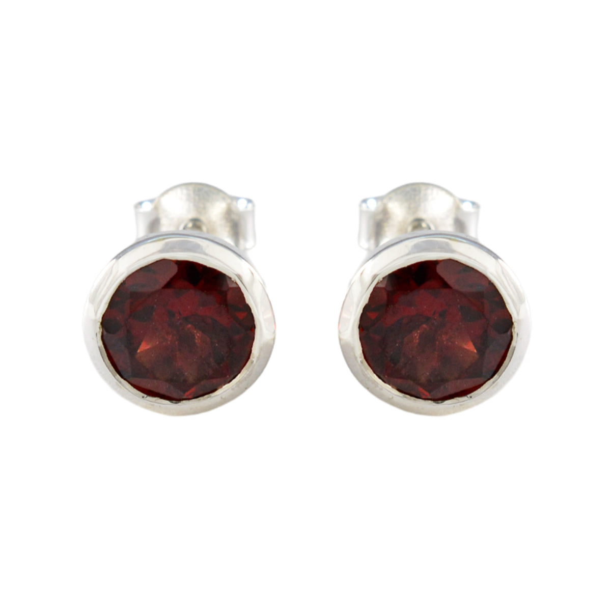 Garnet-American-Lourdes-Solitaire-Stud-Red-925-Sterling-Silver-Earring Huvudsaklig produktbild