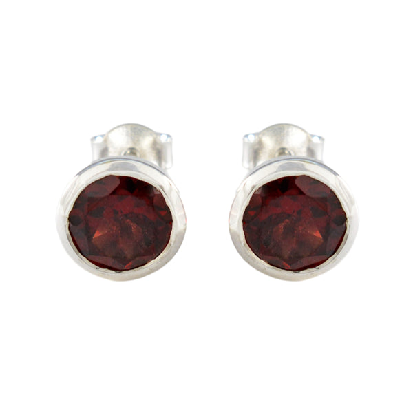 Garnet-American-Lourdes-Solitaire-Stud-Red-925-Sterling-Silver-Earring