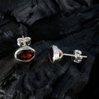 Garnet-Middle-Eastern-Jia-Solitaire-Stud-Red-92.5-Silver-Earring