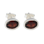 Garnet-Middle-Eastern-Jia-Solitaire-Stud-Red-92.5-Silver-Earring