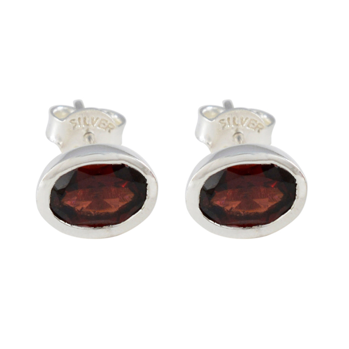 Garnet-Middle-Eastern-Jia-Solitaire-Stud-Red-92.5-Silver-Earring