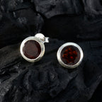 Garnet-Turkish-Xiu-Solitaire-Stud-Red-925-Silver-Earring