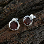 Garnet-Turkish-Xiu-Solitaire-Stud-Red-925-Silver-Earring