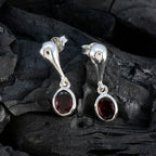 Garnet-American-Riley-Solitaire-Stud-Red-Sterling-Silver-Earring
