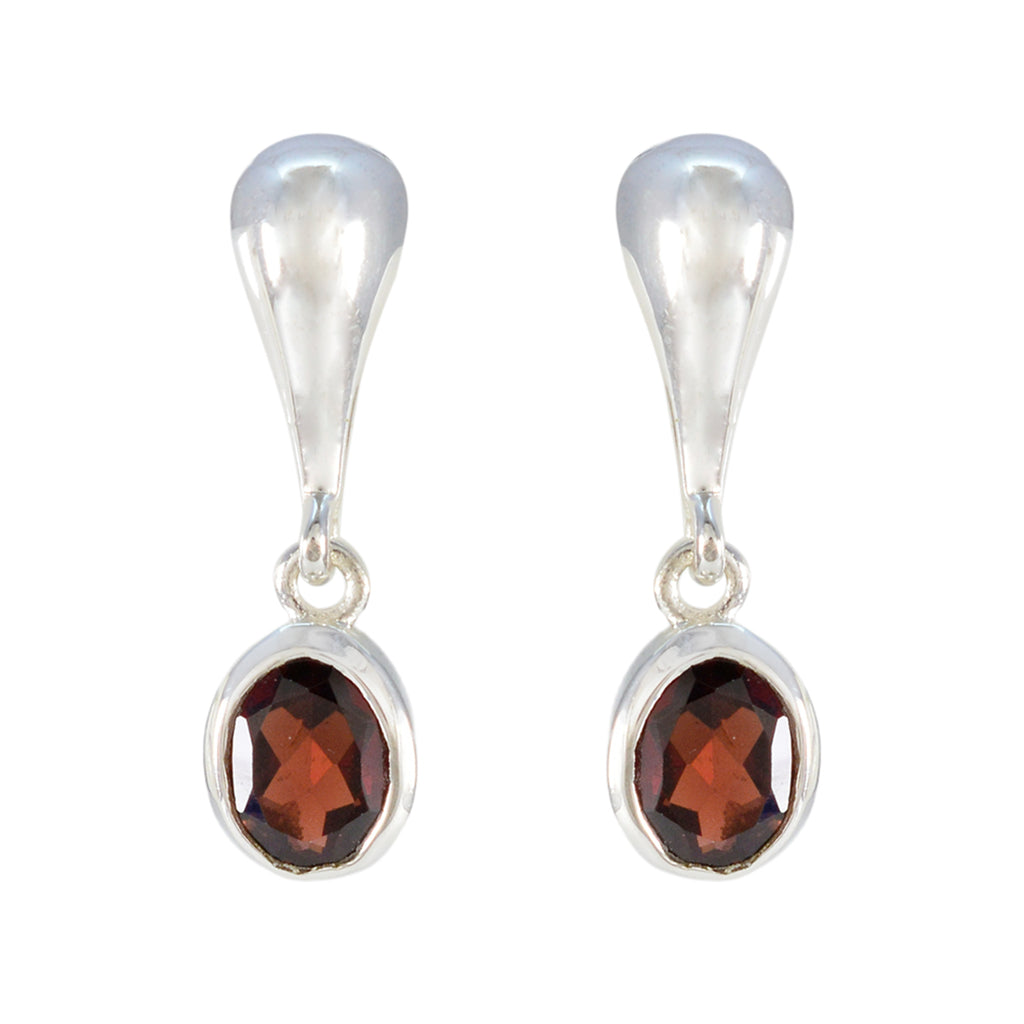 Garnet-American-Riley-Solitaire-Stud-Red-Sterling-Silver-Earring
