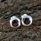 Garnet-American-Meii-Solitaire-Stud-Red-92.5-Silver-Earring