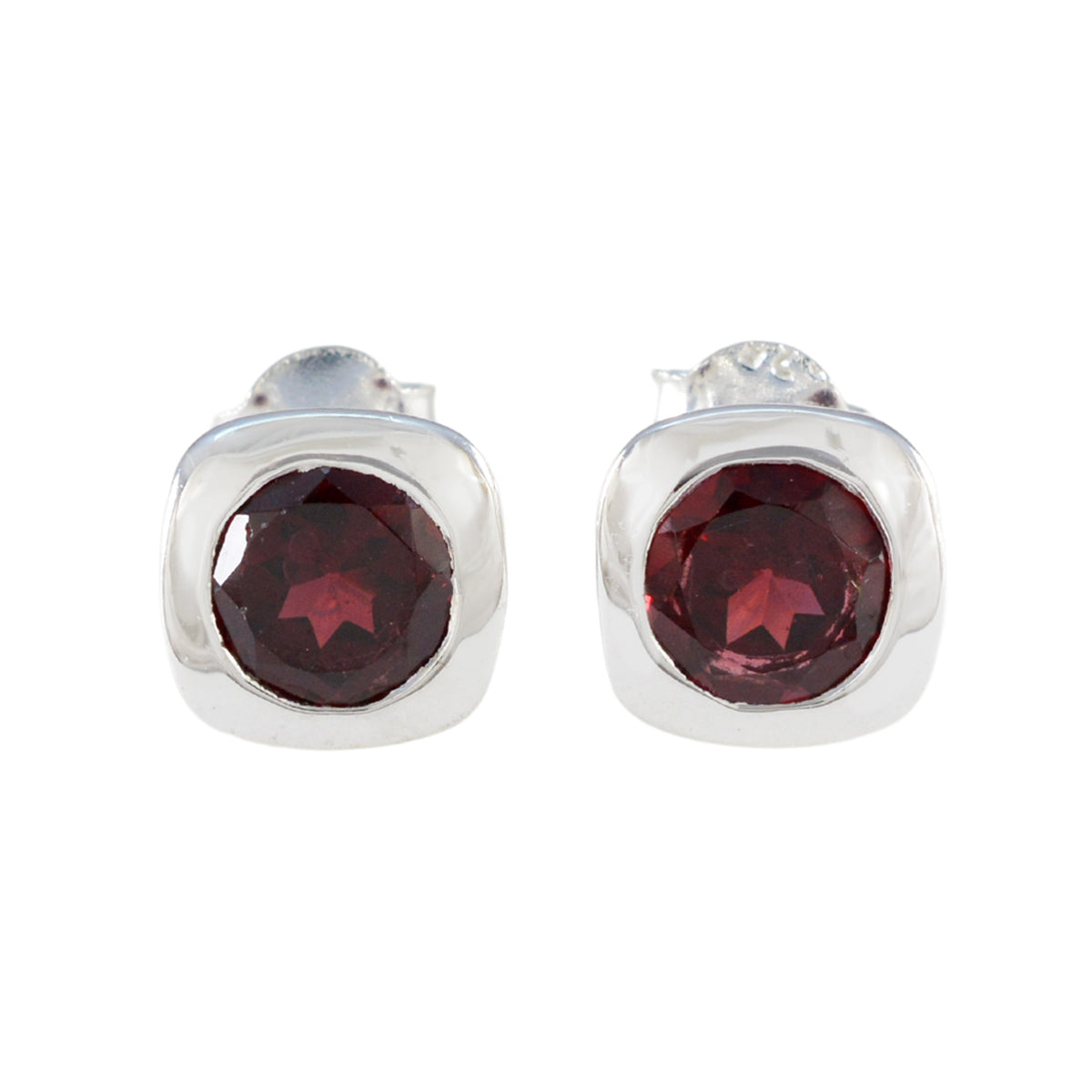 Garnet-American-Meii-Solitaire-Stud-Red-92.5-Silver-Earring