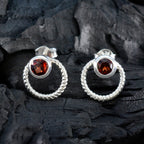 Garnet-Middle-Eastern-Fernanda-Solitaire-Stud-Red-Sterling-Silver-Earring