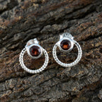 Garnet-Middle-Eastern-Fernanda-Solitaire-Stud-Red-Sterling-Silver-Earring