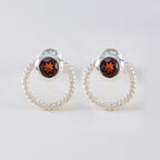 Garnet-Middle-Eastern-Fernanda-Solitaire-Stud-Red-Sterling-Silver-Earring