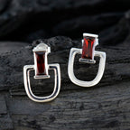 Garnet-American-Amanda-Solitaire-Stud-Red-Silver-Earring