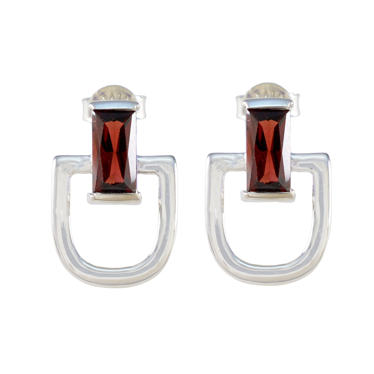 Garnet-American-Amanda-Solitaire-Stud-Red-Silver-Earring