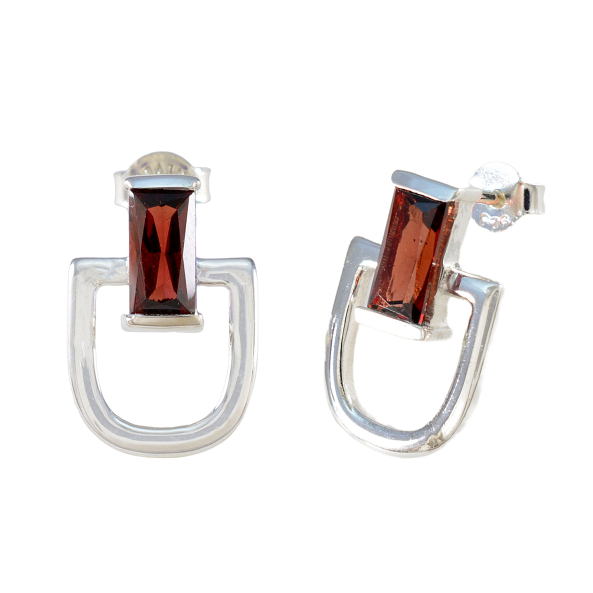 Garnet-American-Amanda-Solitaire-Stud-Red-Silver-Earring